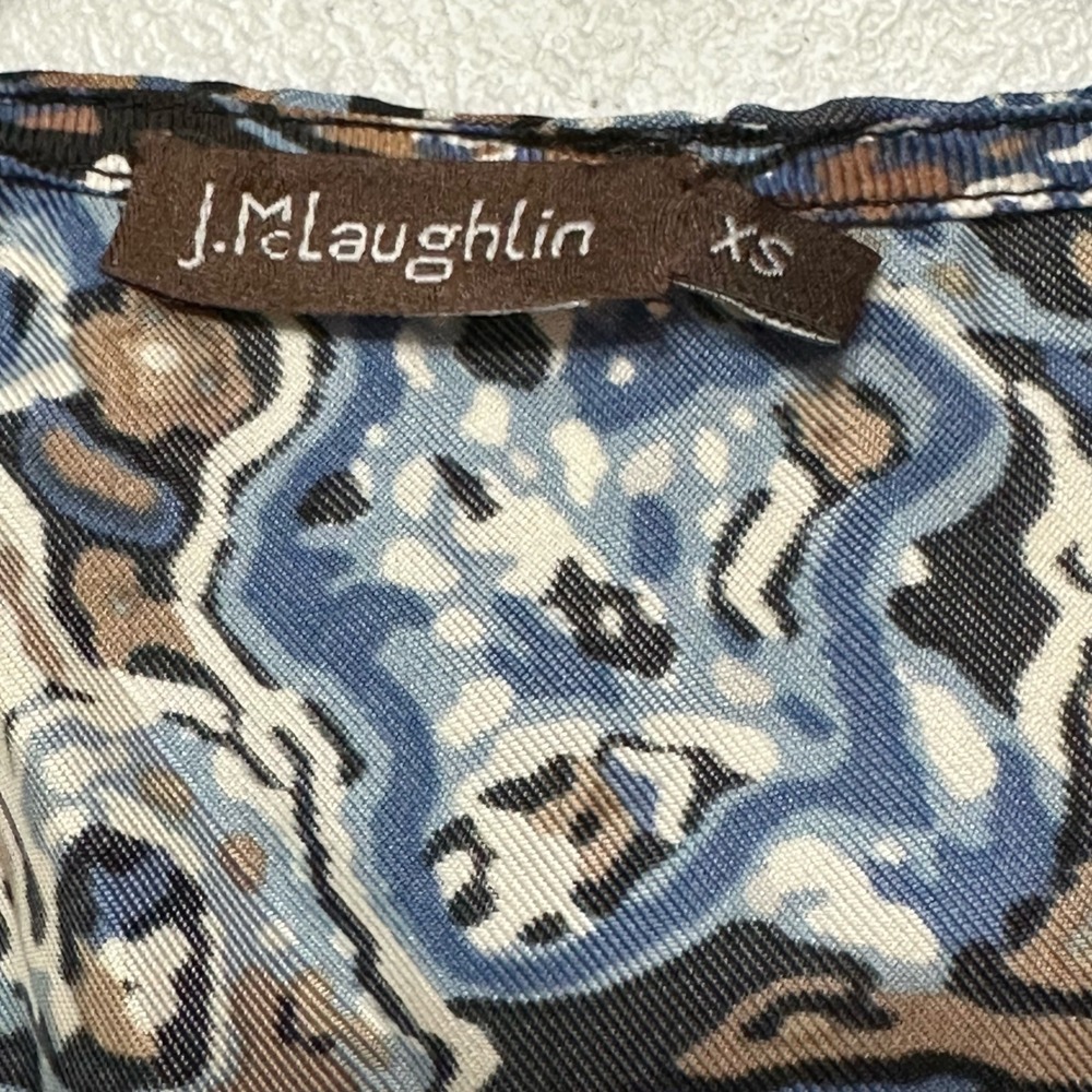 J McLaughlin Marea Silk-Blend Jumpsuit Paisley Print Dolman Sleeve Brown Blue XS - Picture 3 of 6